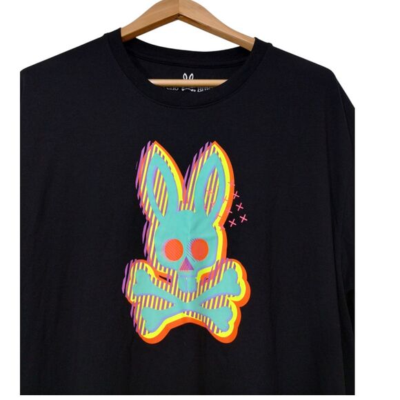 Psycho Bunny Men's Ethen Deco Bunny Pima Cotton Graphic Tee Shirt Size 9‎ Black - Picture 4 of 6